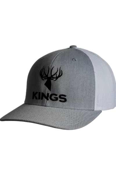 Embroidered Logo Snapback Hat - grey / white