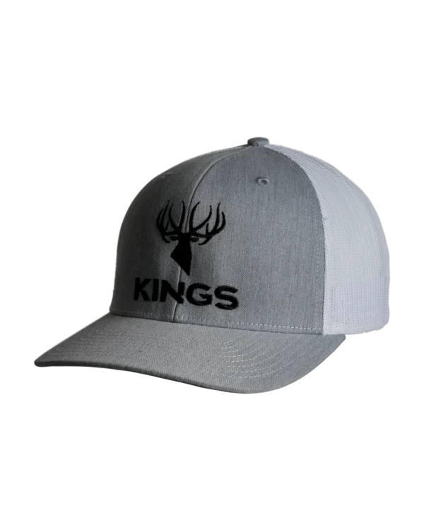 Embroidered Logo Snapback Hat - grey / white